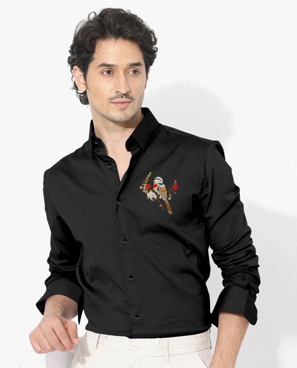 Menline Ethnic Elegance Embroidered Shirt