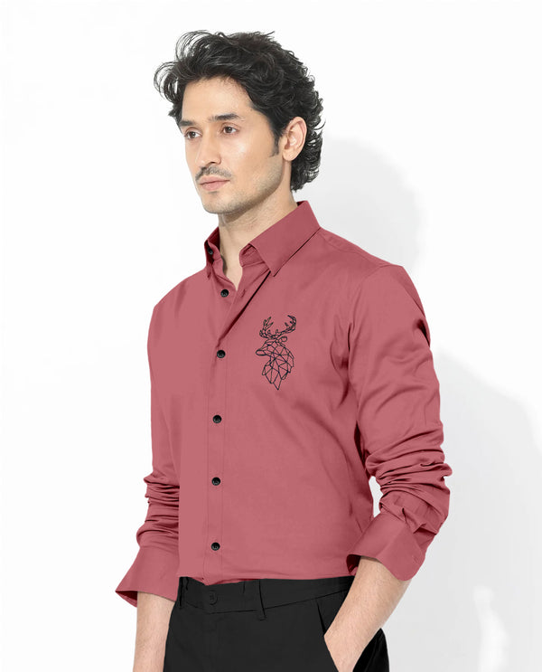 Menline Elegant Script Embroidered Shirt